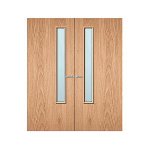 FDR 20G Made To Measure External Plywood Paint Grade Glazed Double FD60 Fire Door