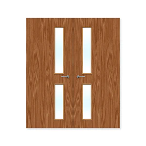 FDR 16G Made To Measure External Plywood Paint Grade Glazed Double FD60 Fire Door