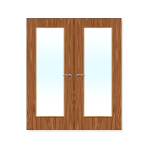 FDR 19G Made To Measure External Plywood Paint Grade Glazed Double FD30 Fire Door