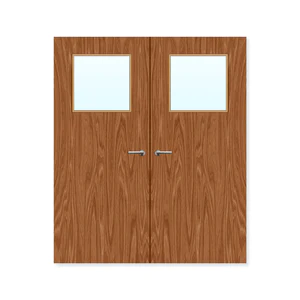 External Plywood Paint Grade Flush Double FD30 Fire Door - firedoorrange