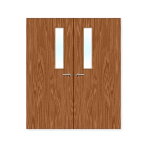 FDR 3G Made To Measure External Plywood Paint Grade Glazed Double FD60 Fire Door