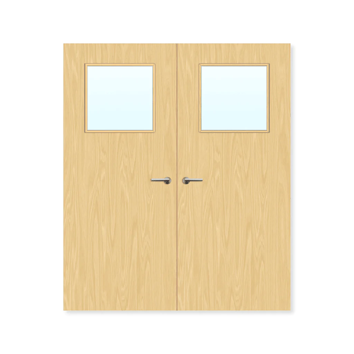 Internal Plywood Paint Grade Flush Double FD60 Fire Door - firedoorrange