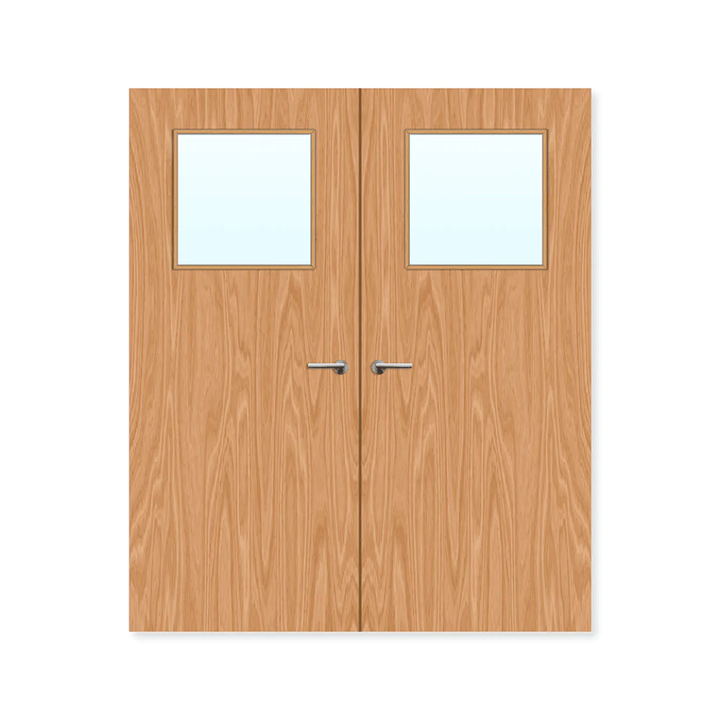 Internal Plywood Paint Grade Flush Double FD30 Fire Door - firedoorrange