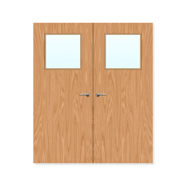 Internal Plywood Paint Grade Flush Double FD30 Fire Door - firedoorrange