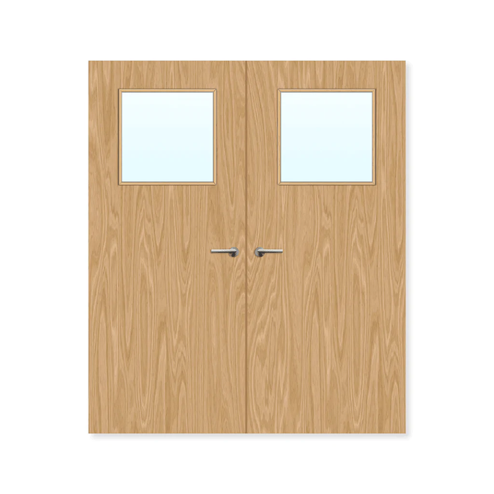 Internal Plywood Paint Grade Flush Double FD30 Fire Door - firedoorrange