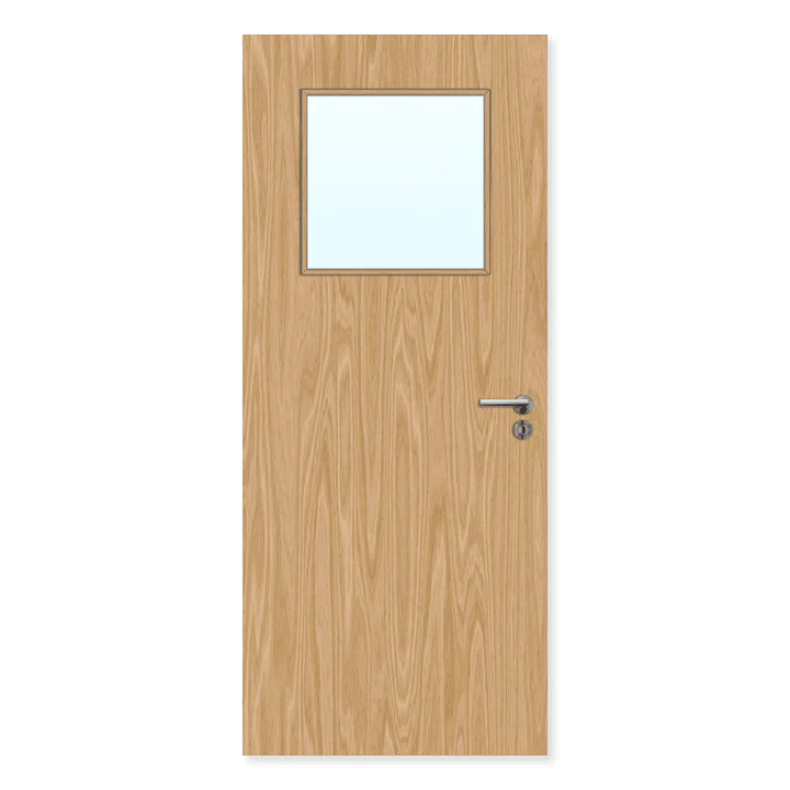 Internal Plywood Paint Grade FD30 Glazed Door - firedoorrange